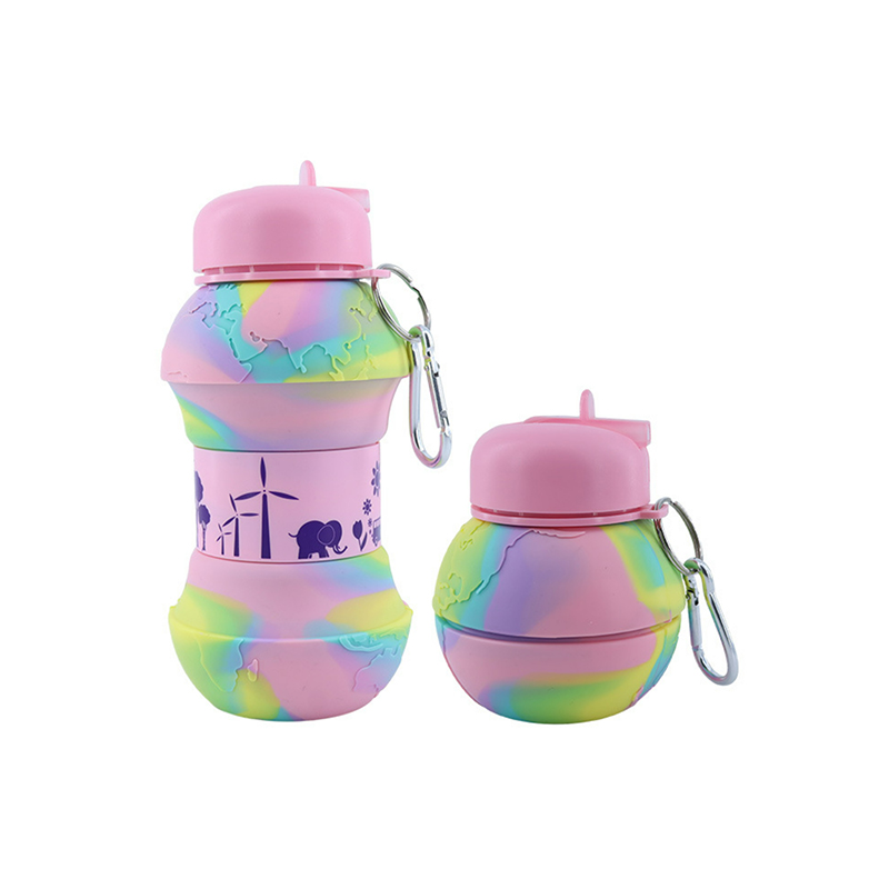 Collapsible Drinking Children Bpa Free Foldable Cute Silicone Kids Water Bottle
